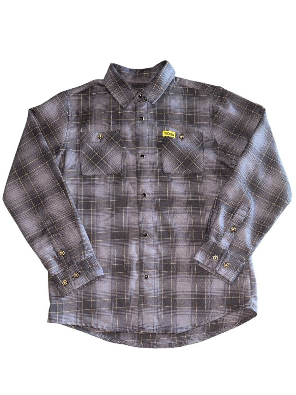 Dixxon Flannel Co DFC Youth Division D-Tech Gray Snap Up Shirt Boys Medium